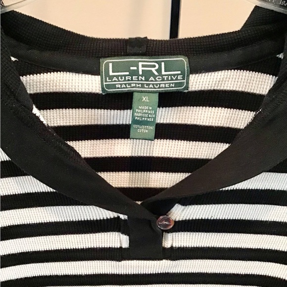 Ralph Lauren Black and White Striped Top - Picture 2 of 5